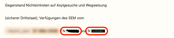 Open AI Privacy Filter verpasst die eindeutig identifizierbaren N-Nummern in diesem Beispiel Textabschnitt mit getrübten, redigierten Stellen